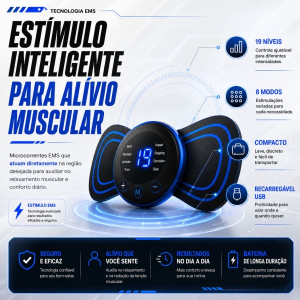 Mini Massageador Elétrico Portátil