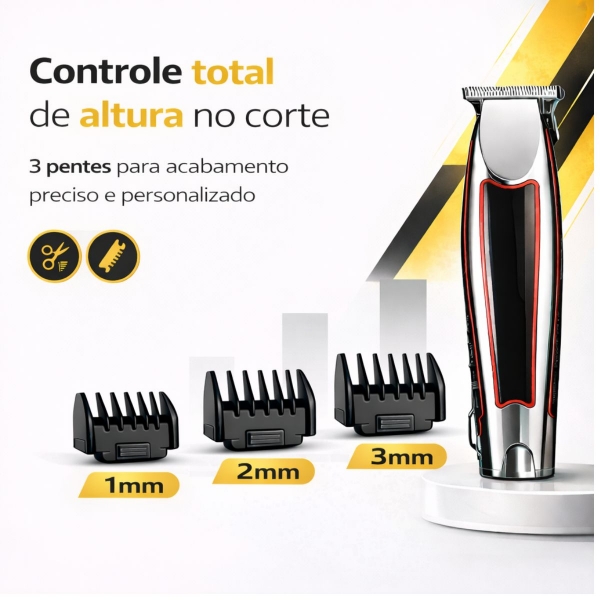 Máquina Cabelo Acabamento Profissional Aparador Pelos Nasal Prateado