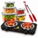Kit Cozinha Fogão Elétrico 2 Bocas 127V 2000W + 5 Potes Herméticos + Pegador Silicone Inox