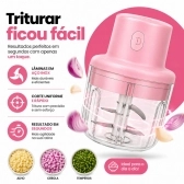 Mini Processador Moedor De Alimentos 250ml 3 Lâminas Usb