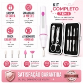 Kit Lixa Elétrica De Unhas 5 Pontas + Manicure Pedicure 7 Em 1 Com Estojo Portátil Completo