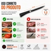 Kit Faca Serrilhada 24cm Inox Profissional Com Balanca Digital 10kg