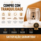 Copo Urso Vidro Duplo 250ml Café Chá Leite Parede Dupla