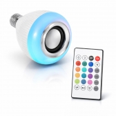 Lampada Bluetooth Caixa De Som Led RGB 12W Controle Remoto
