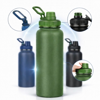 Garrafa Térmica Inox 1200ml Parede Dupla Isolamento a Vácuo Antivazamento com Alça 180°