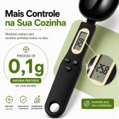 Colher Medida Balança Digital Eletrônica Cozinha Até 500g - Preta