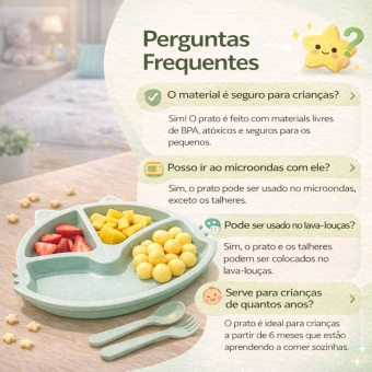 Prato Infantil Com Divisorias Flor Garfo E Colher BPA Free