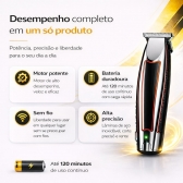 Máquina Cortar Cabelo Sem Fio Acabamento Profissional USB