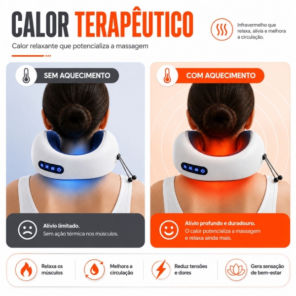 Almofada Massageador Para pescoço - Cinza