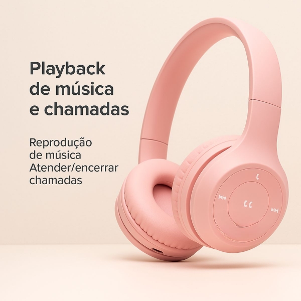 FONE DE OUVIDO BLUETOOTH ESTEREO ALTOMEX B-19 - Rosa