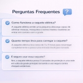 Raquete Elétrica Mata Mosquito Recarregável Bivolt Resistente