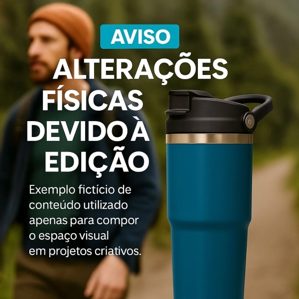 Garrafa Caneca Térmica  900ml - Azul
