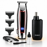 Máquina Cabelo Acabamento Profissional Aparador Pelos Nasal Prateado