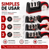 Afiador amolador facas e laminas 3 em 1 profissional