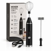 Mixer Elétrico Portátil Com 2 Batedores 3 Velocidades Usb