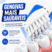 Escova Elétrica Sônica Recarregável USB IPX7 6 Modos + 4 Refis - Branco