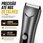 Depilador Masculino Partes Intimas Portátil À Prova D´ Água - Cinza/Prata