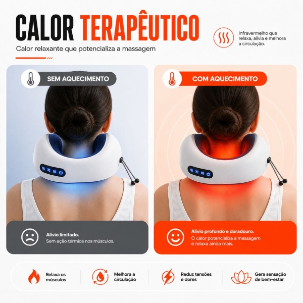 Almofada Massageador Para pescoço - Azul