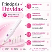 Kit Lixa Elétrica De Unhas 5 Pontas + Manicure Pedicure 7 Em 1 Com Estojo Portátil Completo
