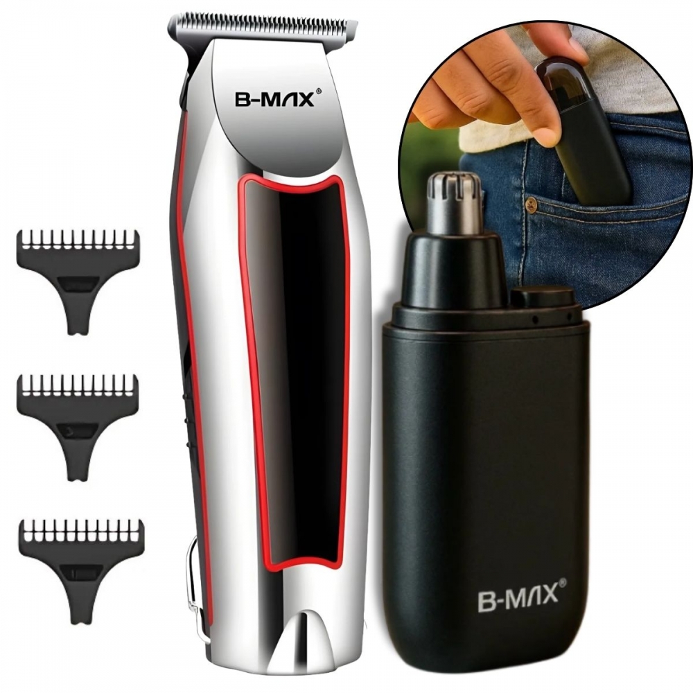 Máquina Cabelo Acabamento Profissional Aparador Pelos Nasal Prateado