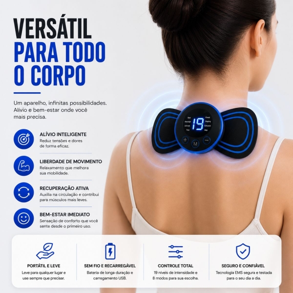 Mini Massageador Elétrico Portátil