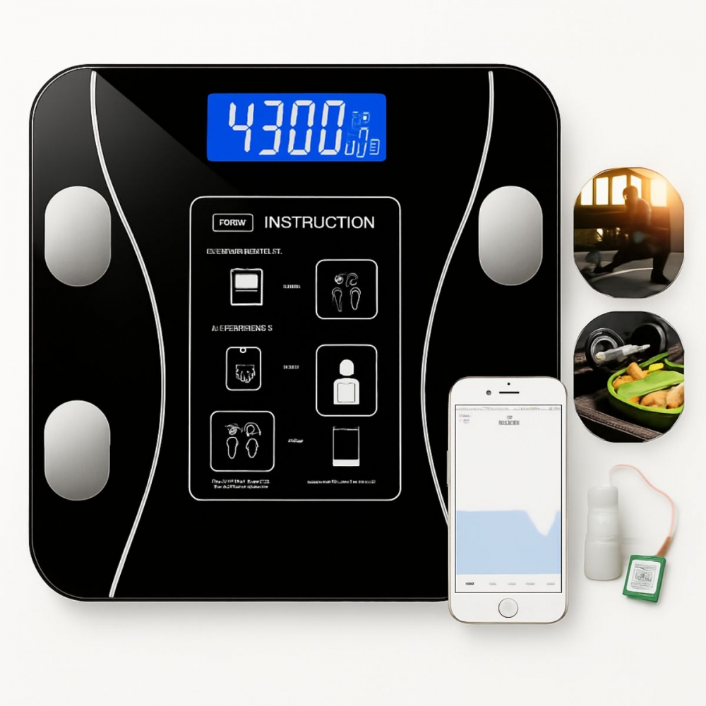 Balança Bioimpedância Imc Digital Aplicativo Bluetooth 180kg