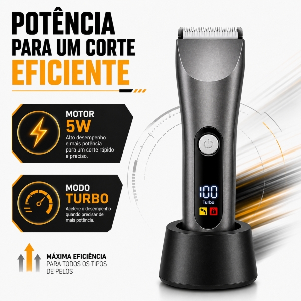 Depilador Masculino Partes Intimas Portátil À Prova D´ Água - Cinza/Prata