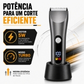 Depilador Masculino Partes Intimas Portátil À Prova D´ Água - Cinza/Prata