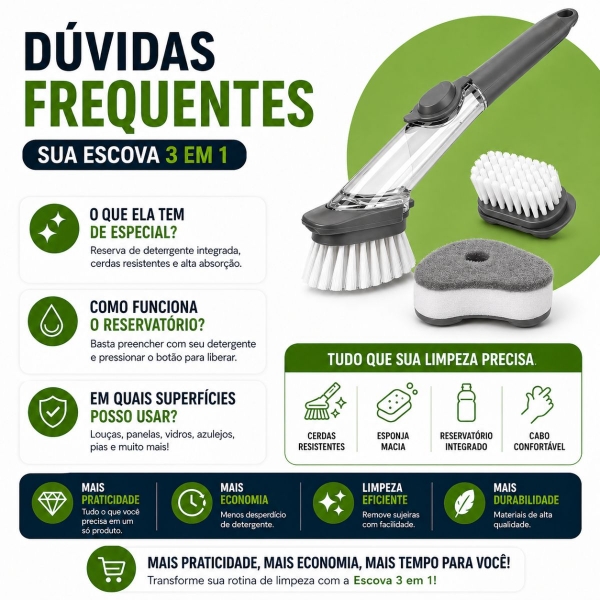 ESCOVA DE LIMPEZA 2 EM 1 DISPENSER DETERGENTE