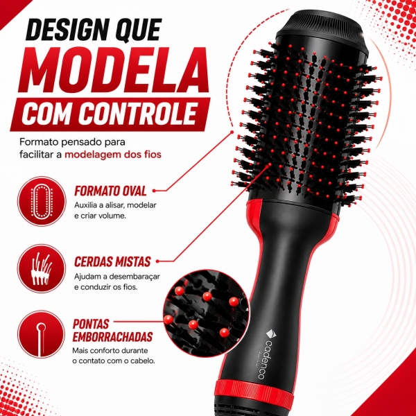 Escova secadora 4 em 1 Cadence Ceramica Ionizada Turmalina
