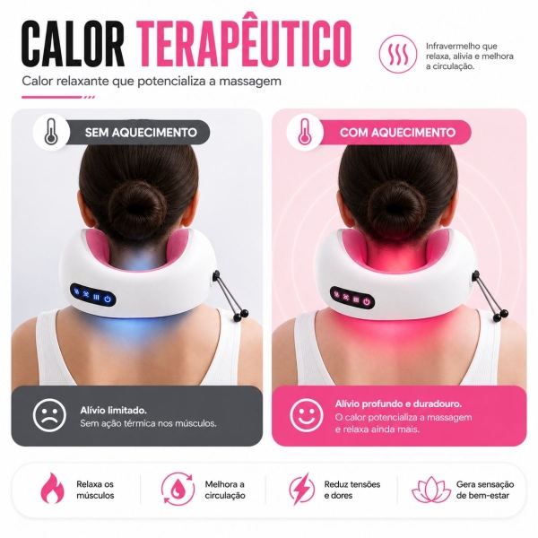 Almofada Massageador Para pescoço - Rosa