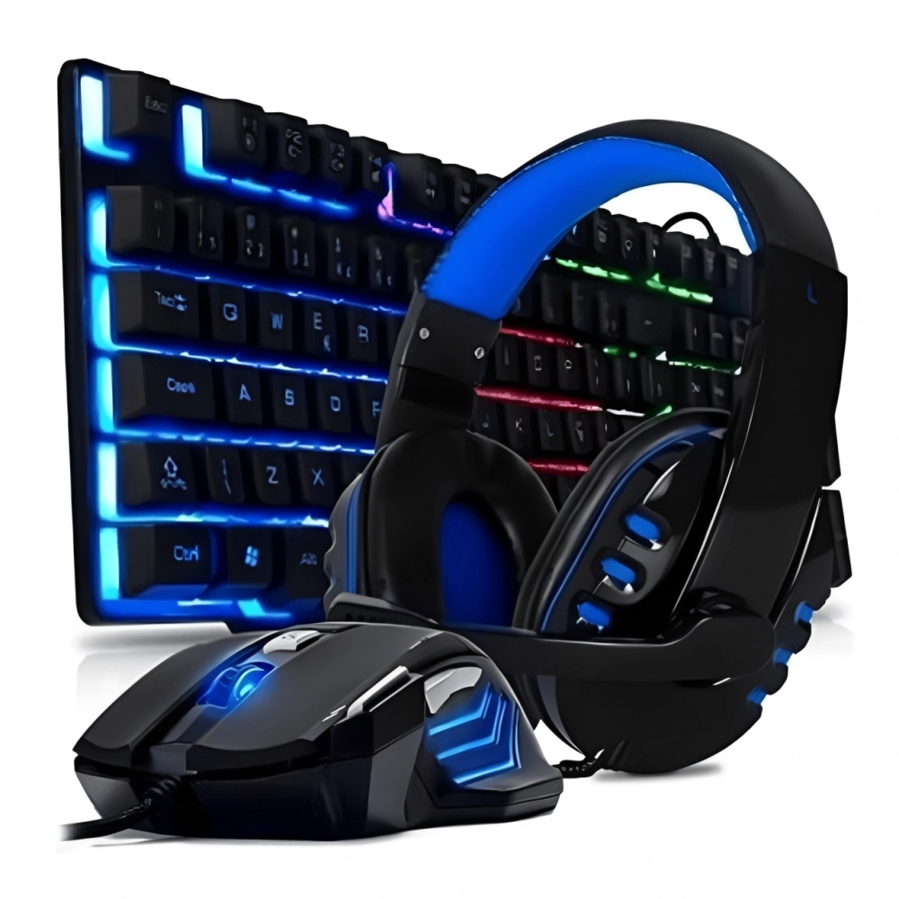 Kit Gamer Teclado Led RGB Mouse Fone Inova KmFon 6527