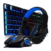 Kit Gamer Teclado Led RGB Mouse Fone Inova KmFon 6527
