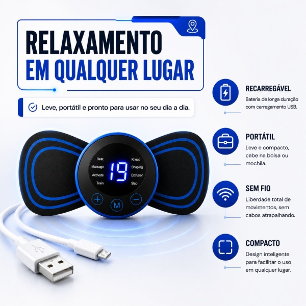 Mini Massageador Elétrico Portátil