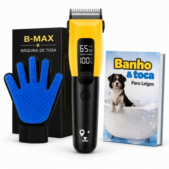 Kit Máquina de Tosa B-MAX + Luva Removedora de Pelos PETS
