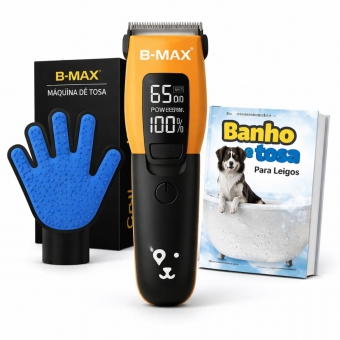 Kit Máquina de Tosa B-MAX + Luva Removedora de Pelos PETS