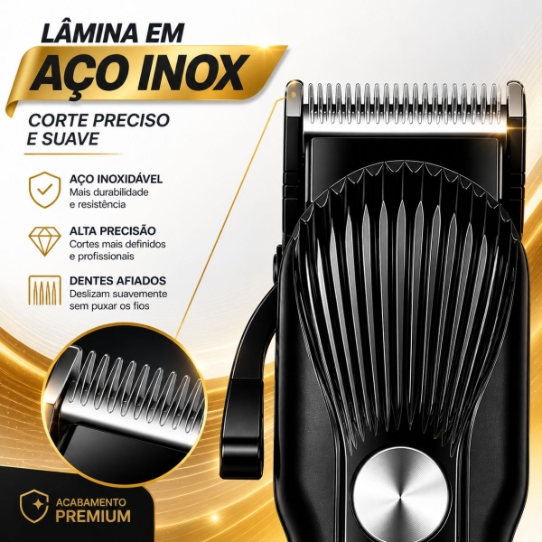 Máquina de Cortar Cabelo Profissional Display Digital 5w