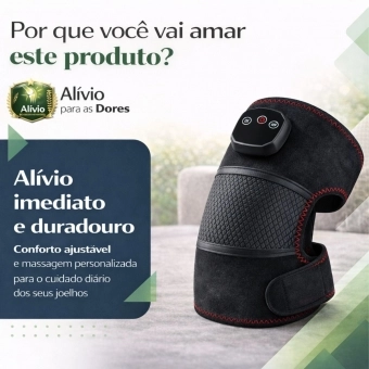 Joelheira Massageadora Aquecida Grafeno Recarregável Sem Fio