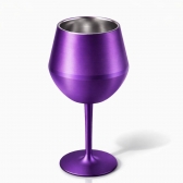 Copo Térmico 2 em 1 Aço Inox 400ml Taça Bebida Fria Quente - Roxo