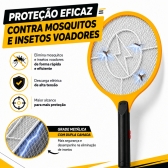 Raquete Elétrica Mata Mosquito Recarregável Bivolt Resistente