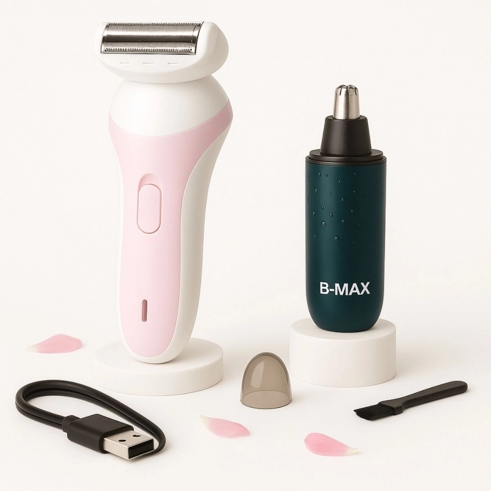 Depilador Elétrico Corporal Lady Shaver Aparador Pelo Nariz Rosa