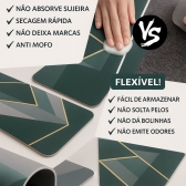 Kit 2 Tapetes Impermeável Antiderrapante Banheiro Cozinha - 2 Quadrado