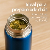 Garrafa Vacuum 800ml - Azul_Prata