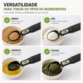 Colher Medida Balança Digital Eletrônica Cozinha Até 500g - Preta