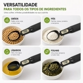 Colher Medida Balança Digital Eletrônica Cozinha Até 500g - Preta