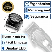 Máquina Cortar Cabelo 5w Led Barbeador 5w Aparador Pelos Preta/dragão