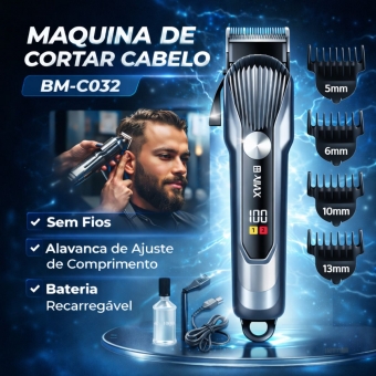 Máquina de Cortar Cabelo Profissional Display Digital 5w