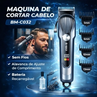 Máquina de Cortar Cabelo Profissional Display Digital 5w