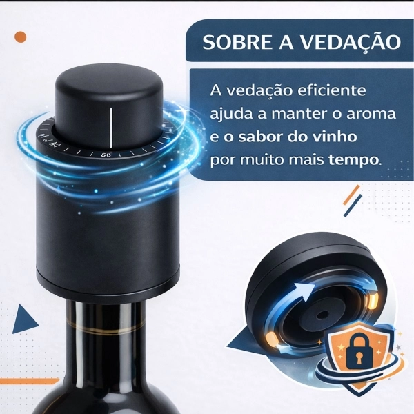Tampa Para Vinho A Vácuo Pressão Vedação Premium