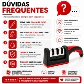 Kit Faca Serrilhada 24cm Inox Profissional Com Afiador 3 Estagios